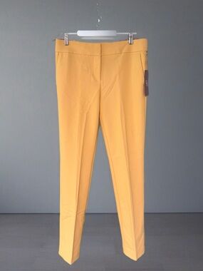 NWT LOFT Yellow Marisa Fit Tailored Ankle Trousers - Size 4 Tall (Style 499970)